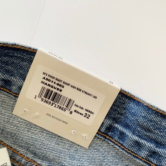 Agolde 90s Pinch Waist Button Fly Shorts Womens Size 32 New - Picture 6 of 7